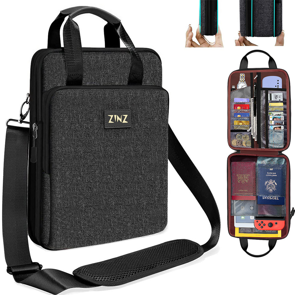 Laptop Accessories Travel Case - حقيبة كتف للكمبيوتر المحمول بسعة وحزام