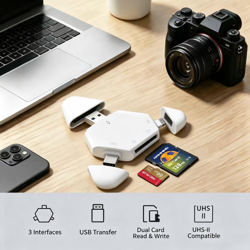 Laptop Ergonomic Accessories - قارئ بطاقات ذاكرة 3 في 1
