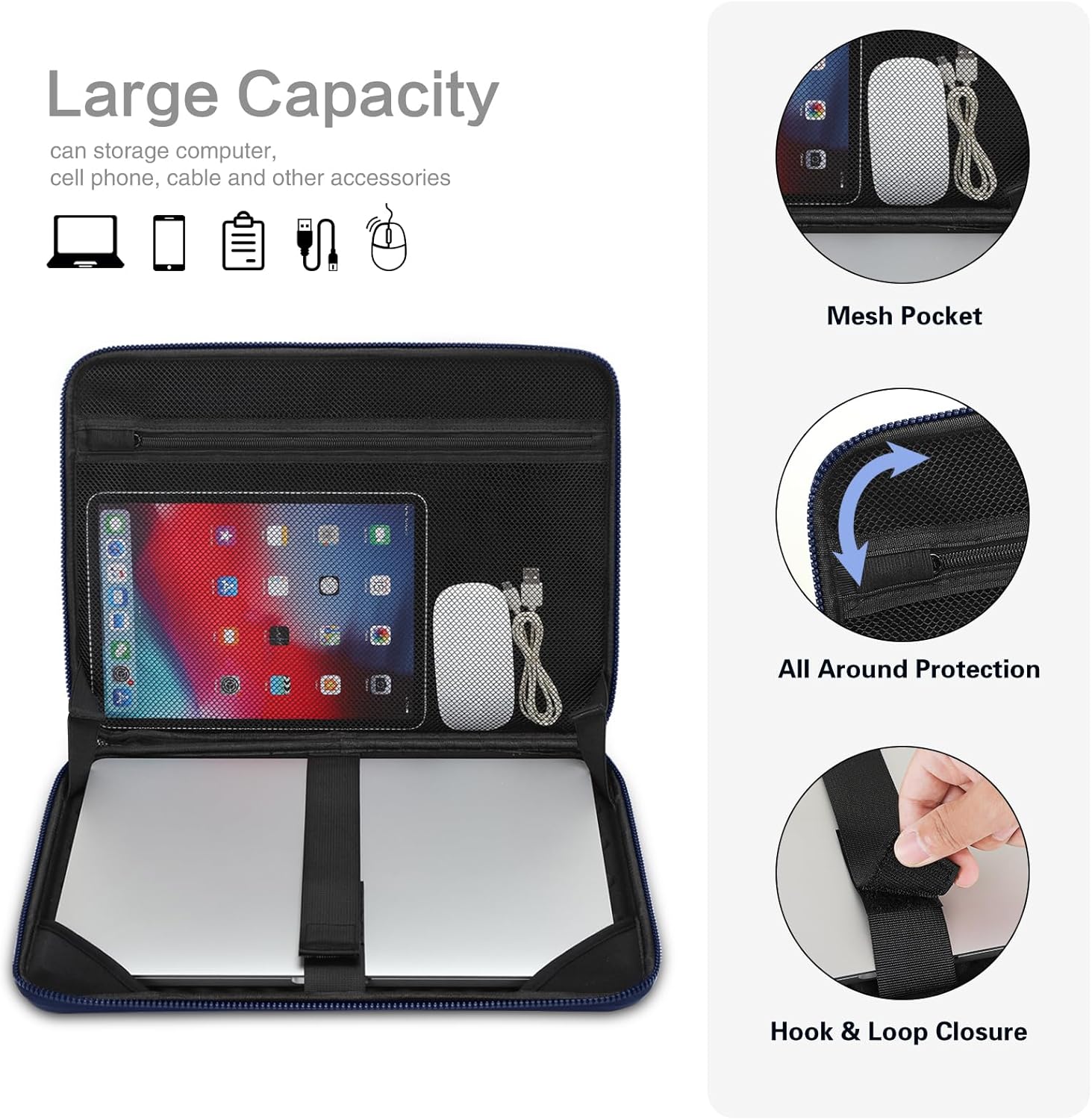 13 14 15.6 17 بوصة حقيبة كمبيو - مراجعة Laptop Accessories Travel Case وسعره