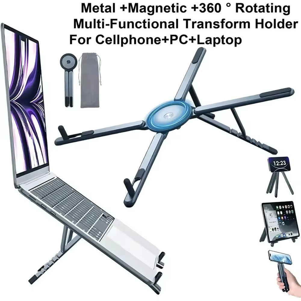 حامل هاتف مغناطيسي محمول وعصا  - مراجعة Laptop Ergonomic Accessories وسعره
